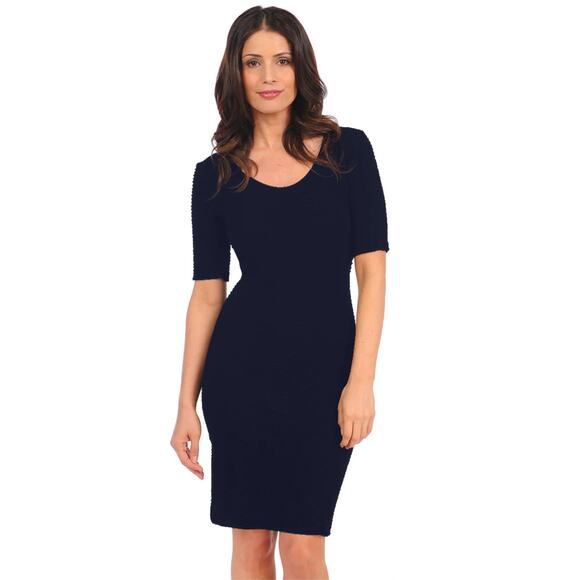 NWT Tees By Tina One Size Seamless Bodycon Dress Stretch Navy Slimming O/S - Picture 1 of 9